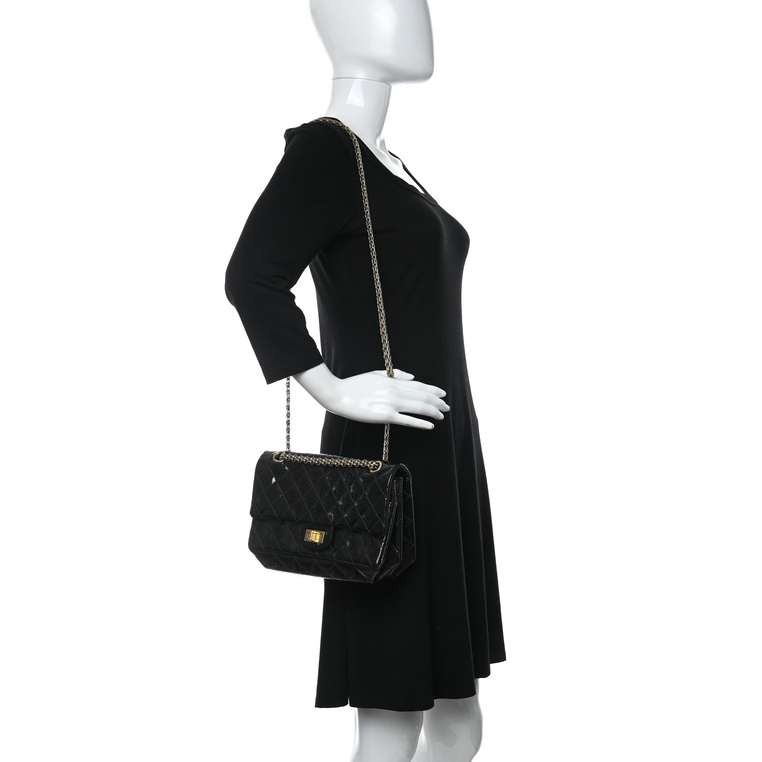 Chanel Patent Quilted Accordion Reissue 2.55 Flap Navy 2 of 11