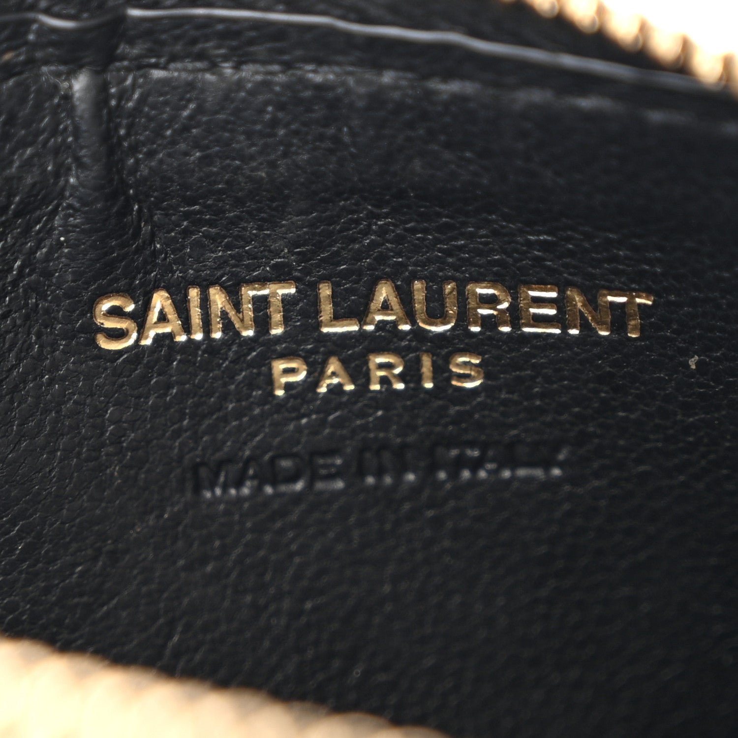 Saint Laurent Calfskin Crocodile Embossed 5 Fragments Zip Pouch Card Holder Black 6 of 8