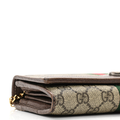 Gucci GG Supreme Monogram Web Ophidia Wallet On Chain Brown 9 of 10