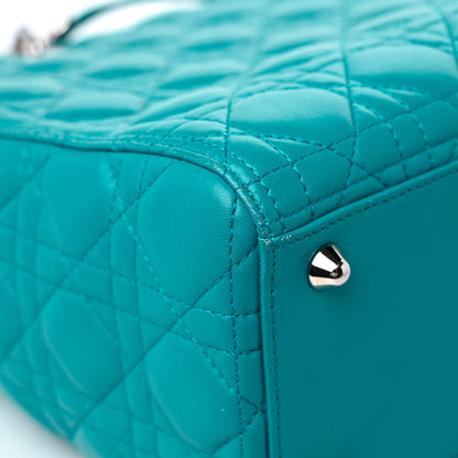 Christian Dior Lambskin Cannage Large Lady Dior Turquoise 7 of 13