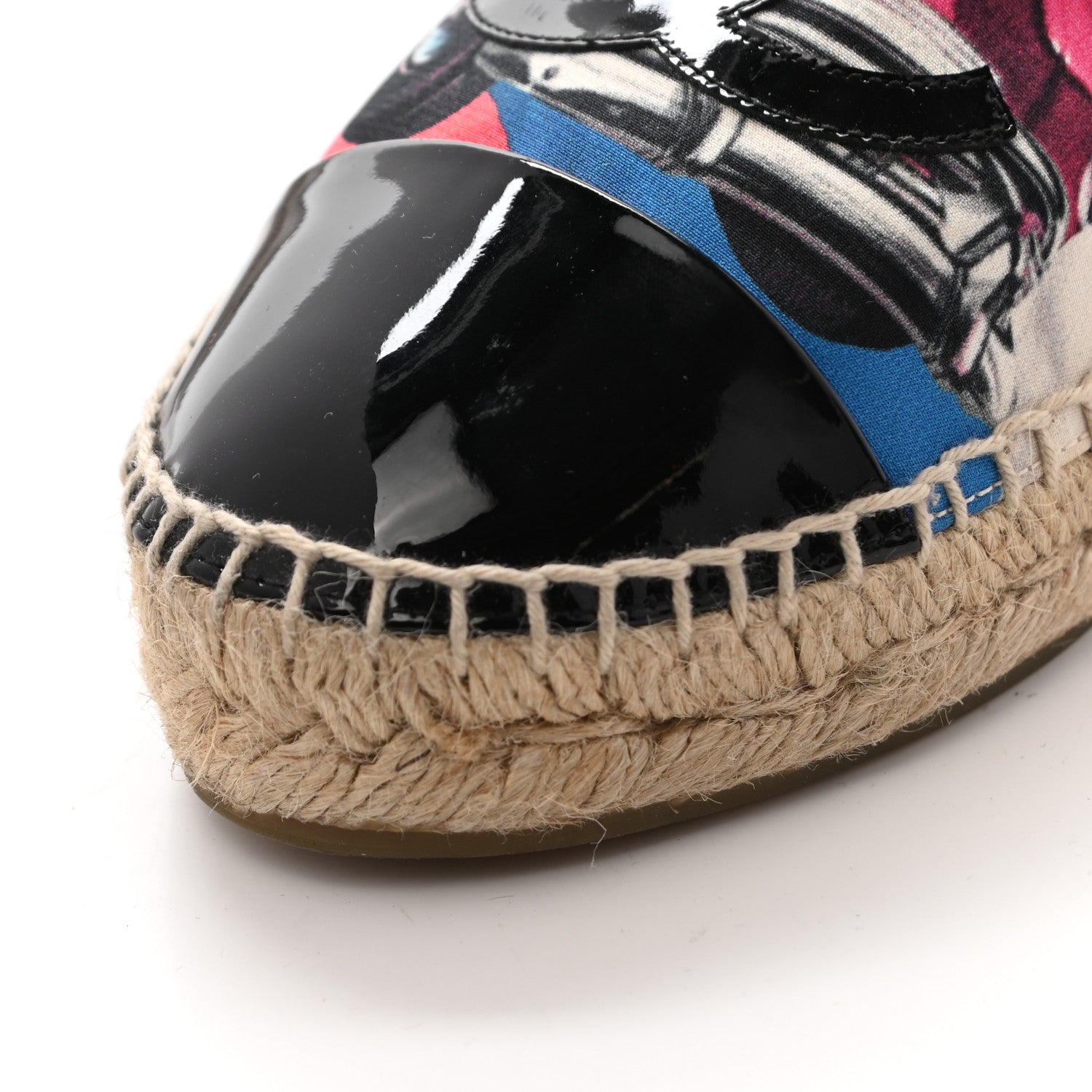 Chanel Fabric Patent CC Espadrilles 38 Multicolor Black 12 of 12