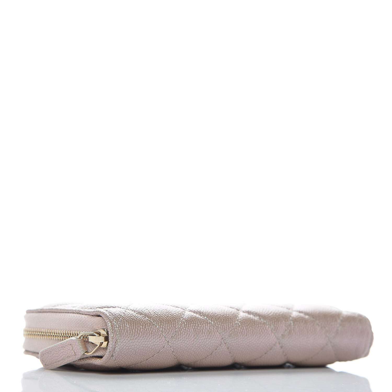 Chanel Iridescent Caviar Quilted Medium Zip Around Wallet Beige 4 of 9