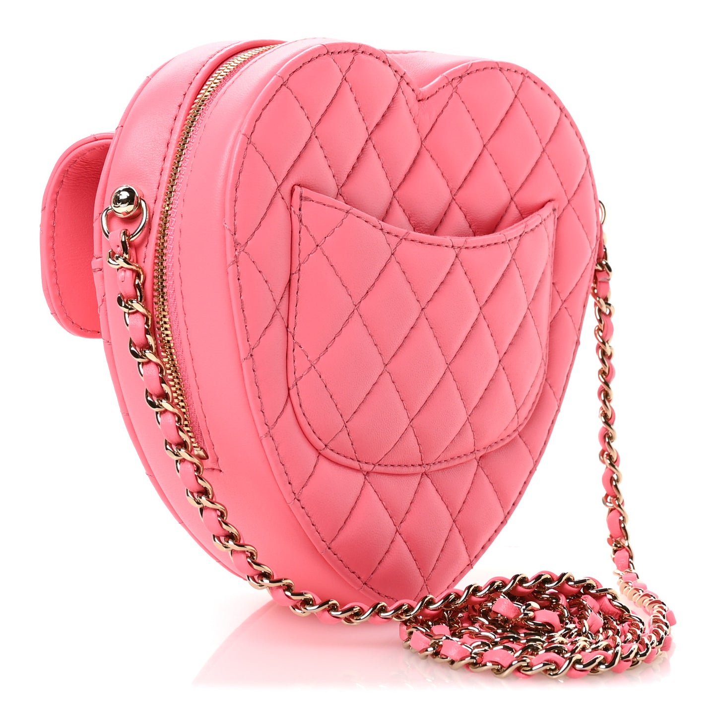 Lambskin Quilted CC In Love Heart Bag Pink