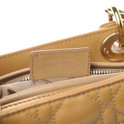 Christian Dior Patent Cannage Medium Lady Dior Beige 7 of 11