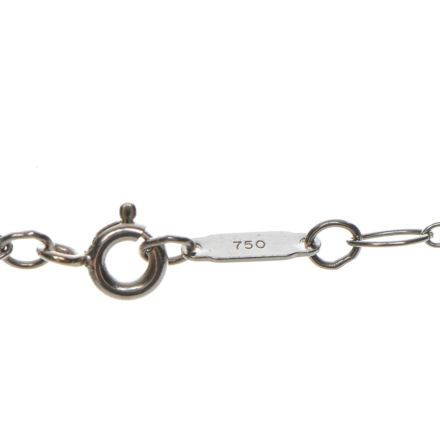 Tiffany 18K White Gold Diamond Mini Heart Key Charm Pendant Link Necklace 8 of 10