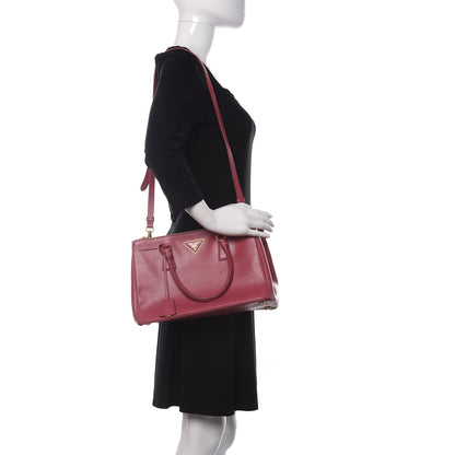 Prada Saffiano Small Galleria Double Zip Tote Peonia 2 of 11