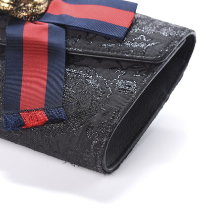 Gucci Lurex Brocade Animalier Broadway Clutch Black 8 of 8