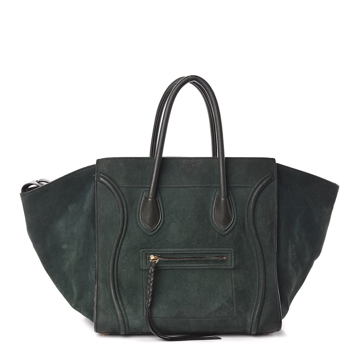 Celine Suede Small Phantom Luggage Olive 1 of 13