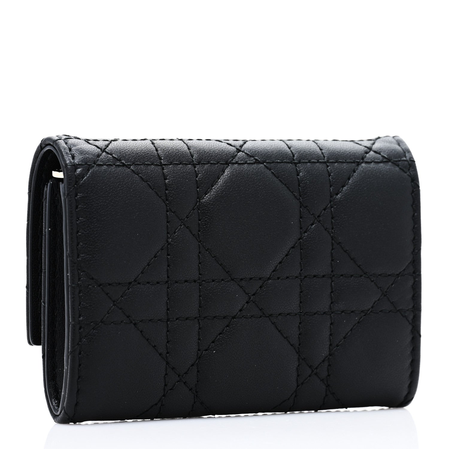 Christian Dior Lambskin Cannage My Dior Glycine Wallet Black 3 of 6