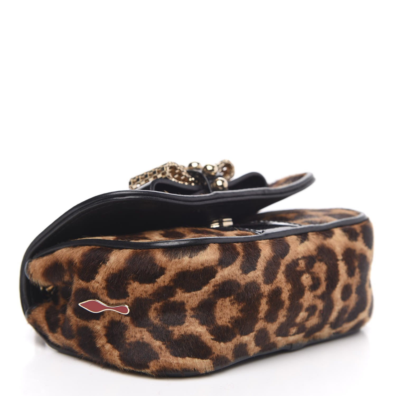 Christian Louboutin Calf Hair Leopard Print Mini Sweety Charity Crossbody Bag Brown 4 of 12