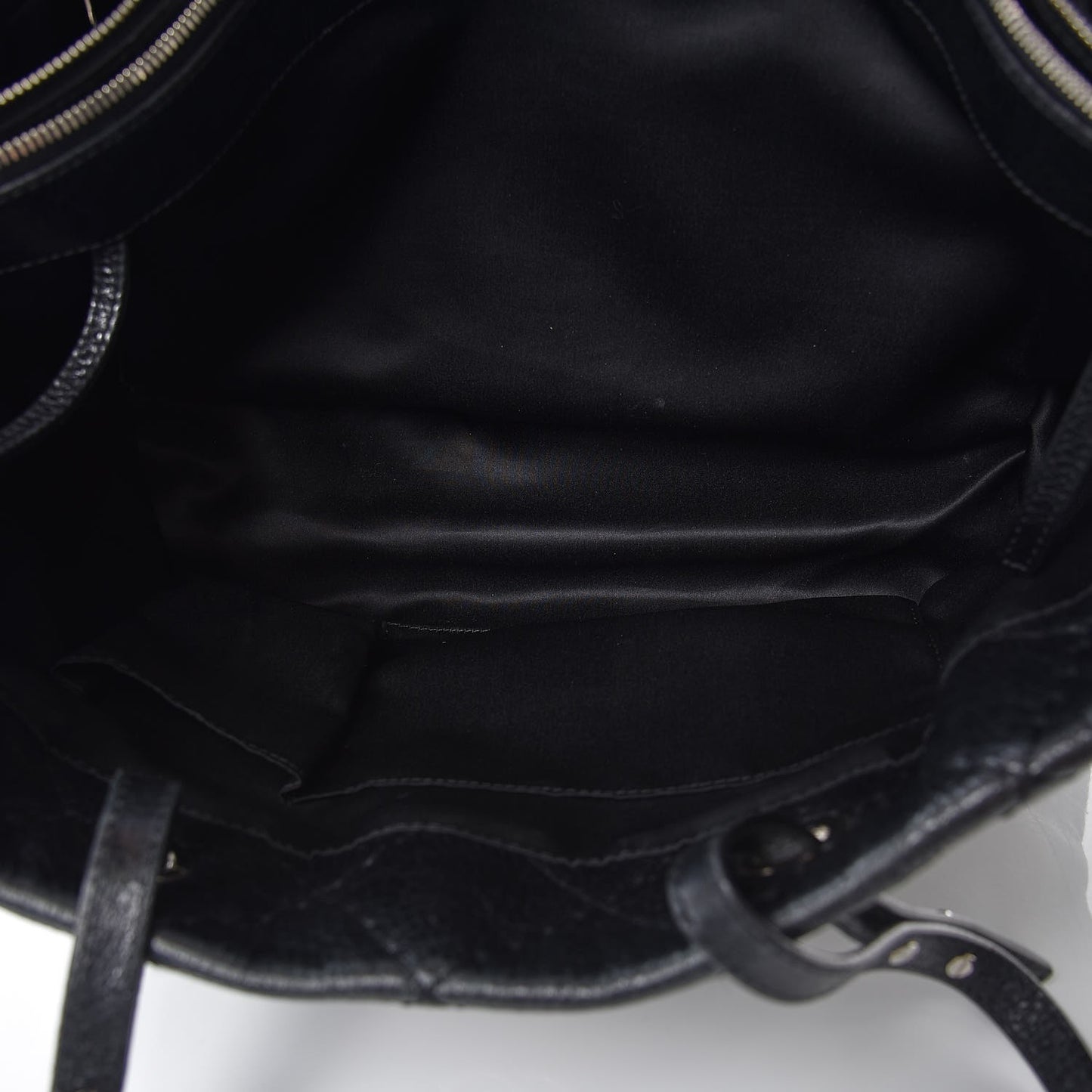 Glazed Calfskin Large On The Road Tote Black