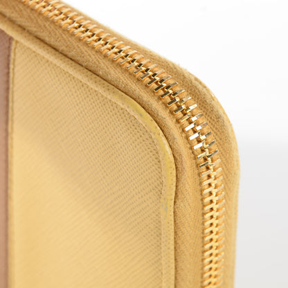 Prada Saffiano Metal Bi-Color Zip Around Wallet Caramel Ananas 11 of 14