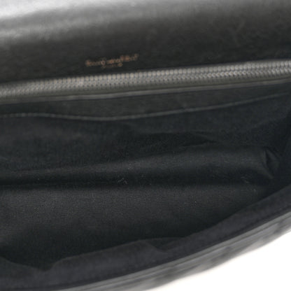 Saint Laurent Sheepskin Matelasse Chevron Monogram Monochrome Large College Bag Black 5 of 11
