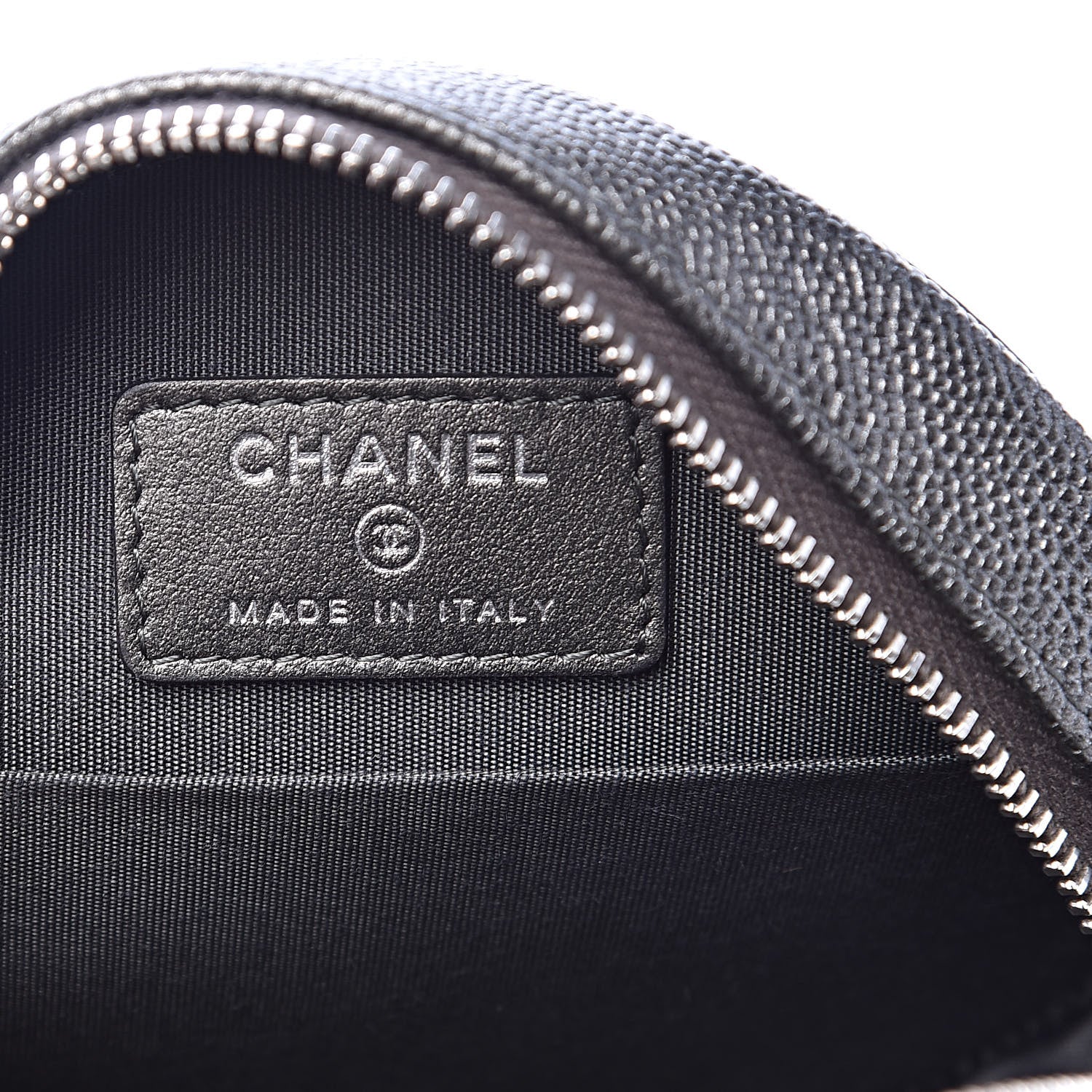 Chanel Metallic Caviar Quilted Round Filigree Crossbody Dark Silver 6 of 11
