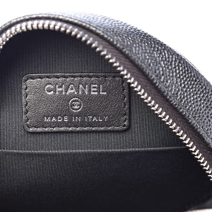 Chanel Metallic Caviar Quilted Round Filigree Crossbody Dark Silver 6 of 11
