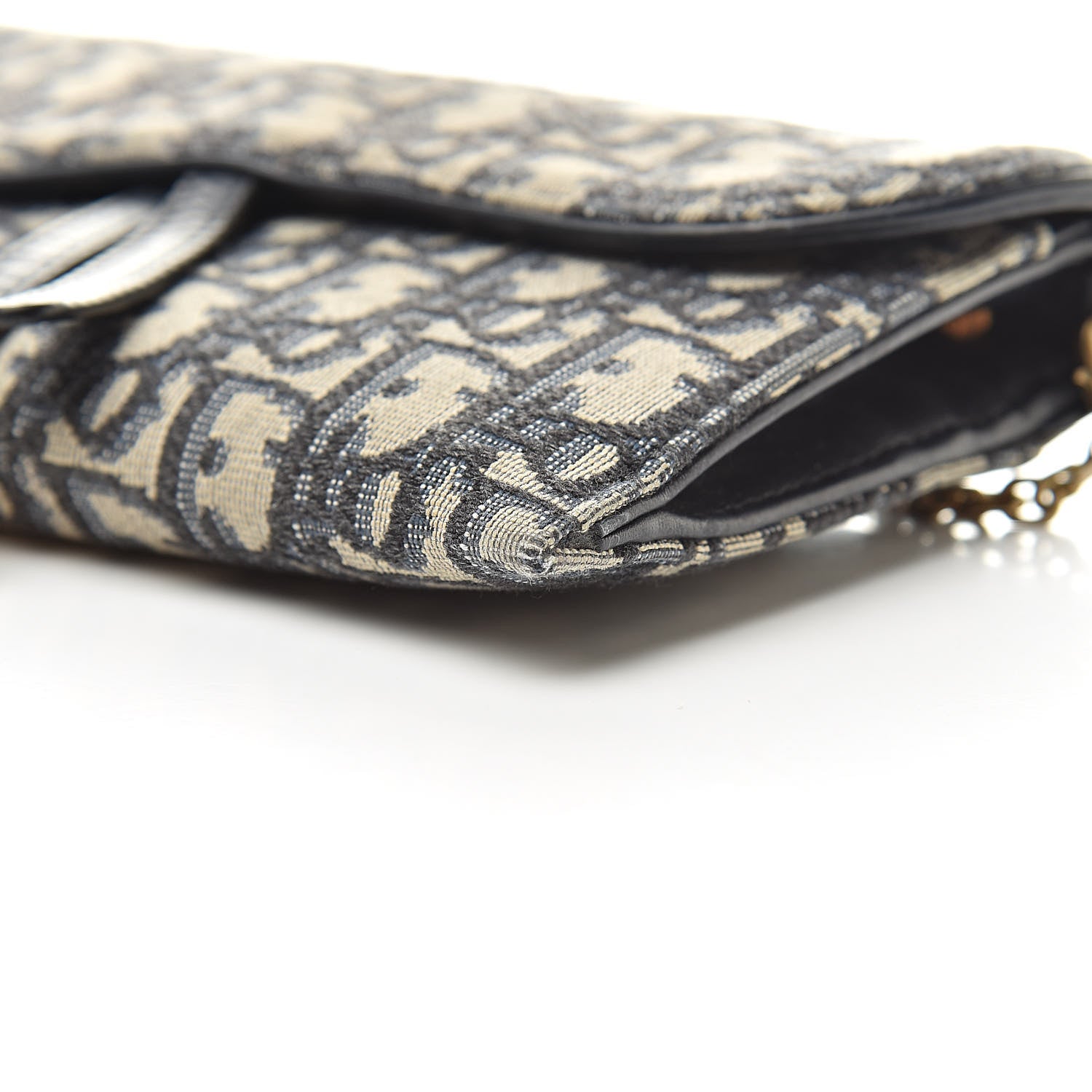 Christian Dior Oblique Saddle Chain Wallet Blue 11 of 13