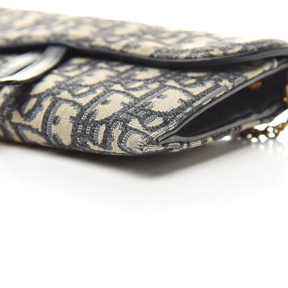 Christian Dior Oblique Saddle Chain Wallet Blue 11 of 13