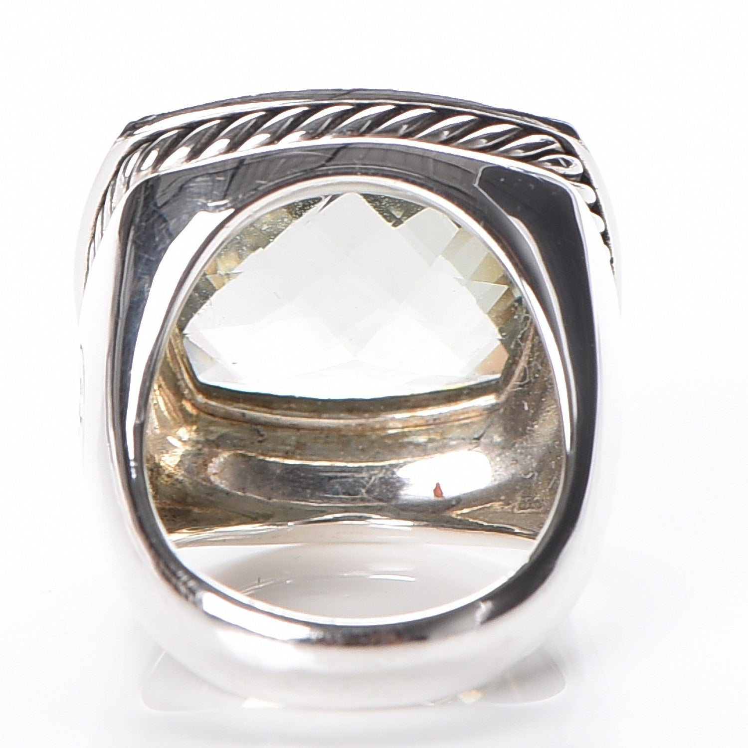 David Yurman Sterling Silver Diamond Prasiolite 17mm Albion Ring 52 6 9 of 11
