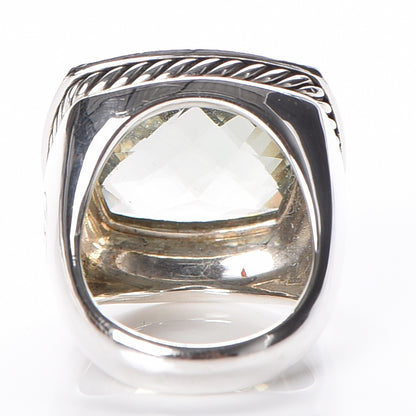 David Yurman Sterling Silver Diamond Prasiolite 17mm Albion Ring 52 6 9 of 11