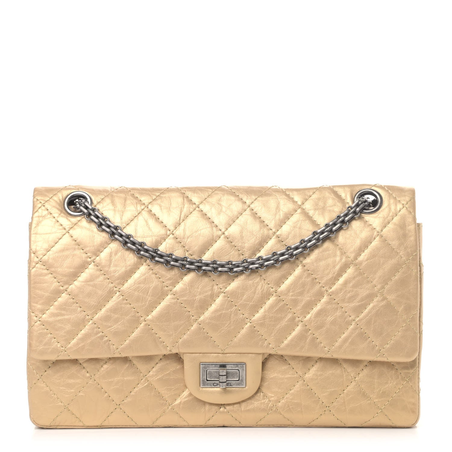 Chanel Metallic Aged Calfskin Quilted 2.55 Reissue 226 Flap Gold 1 of 4