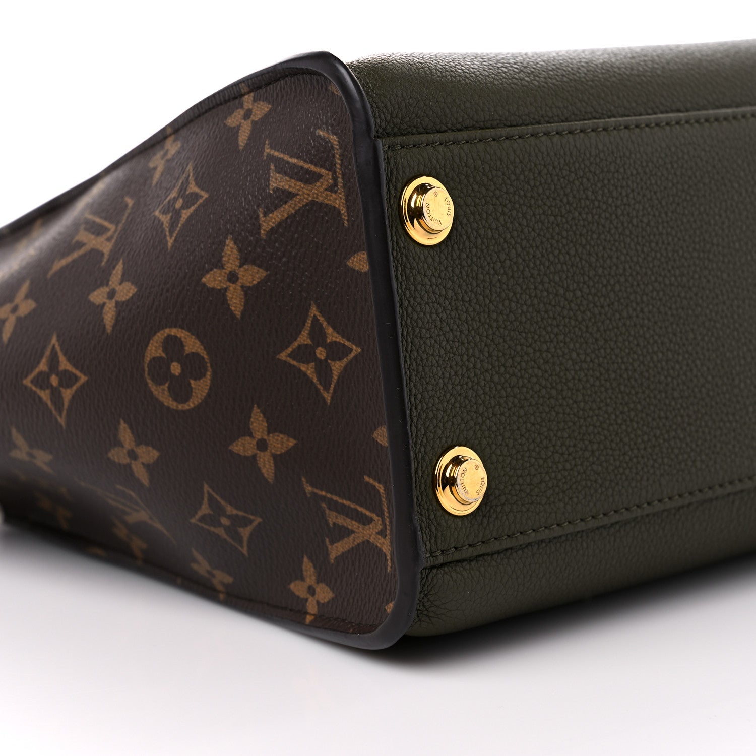 Louis Vuitton Calfskin Monogram On My Side MM Laurier Green Toffee Latte Beige 7 of 9