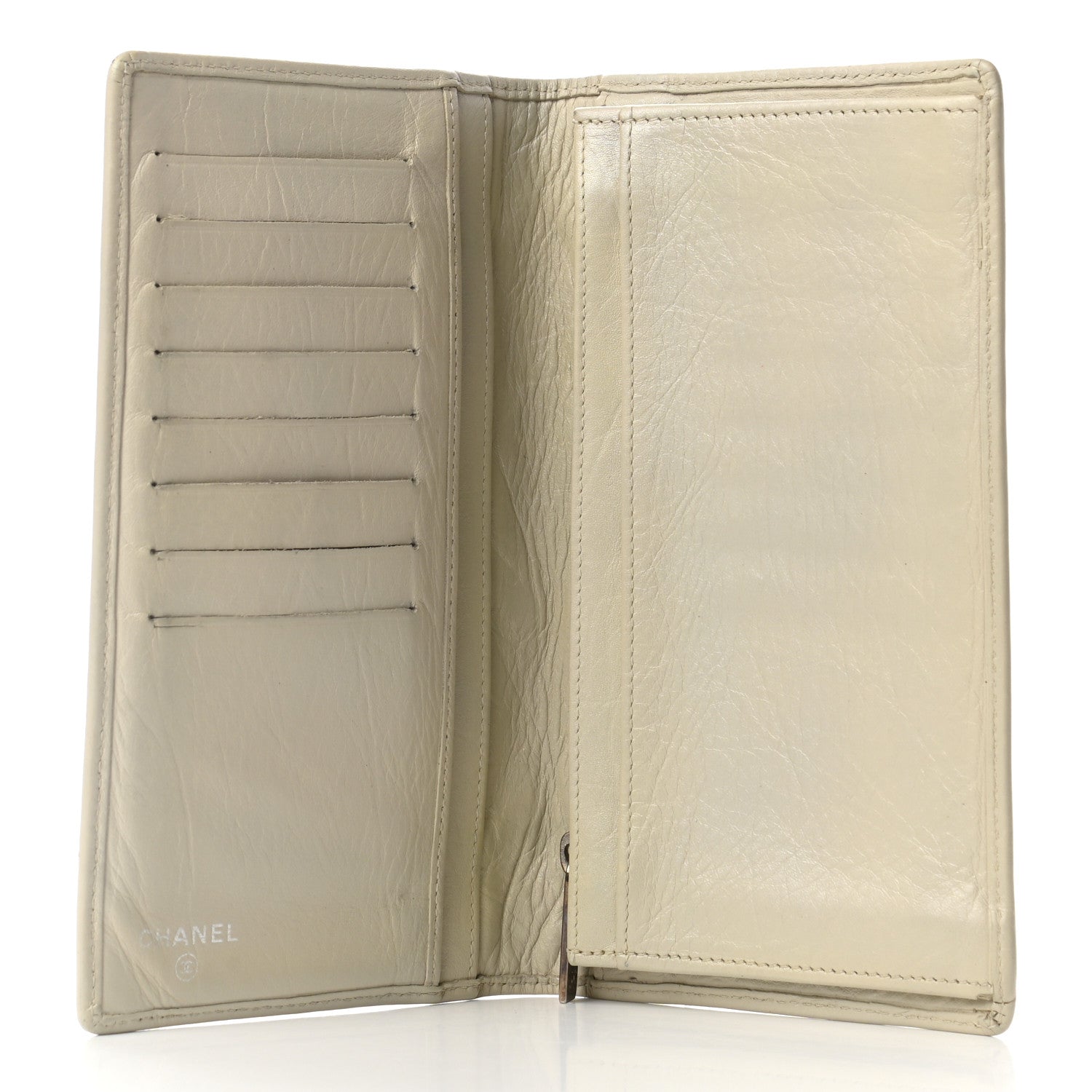 Chanel Calfskin Quilted Cambon Yen Wallet White 3 of 8