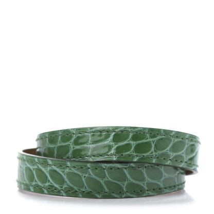 Hermes Shiny Alligator Kelly Double Tour Bracelet Cactus 3 of 6