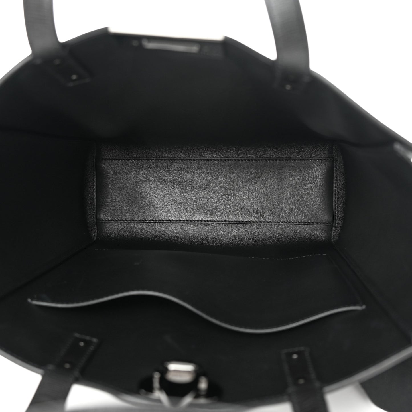 Grainy Calfskin Rockstud Alcove Tote Black