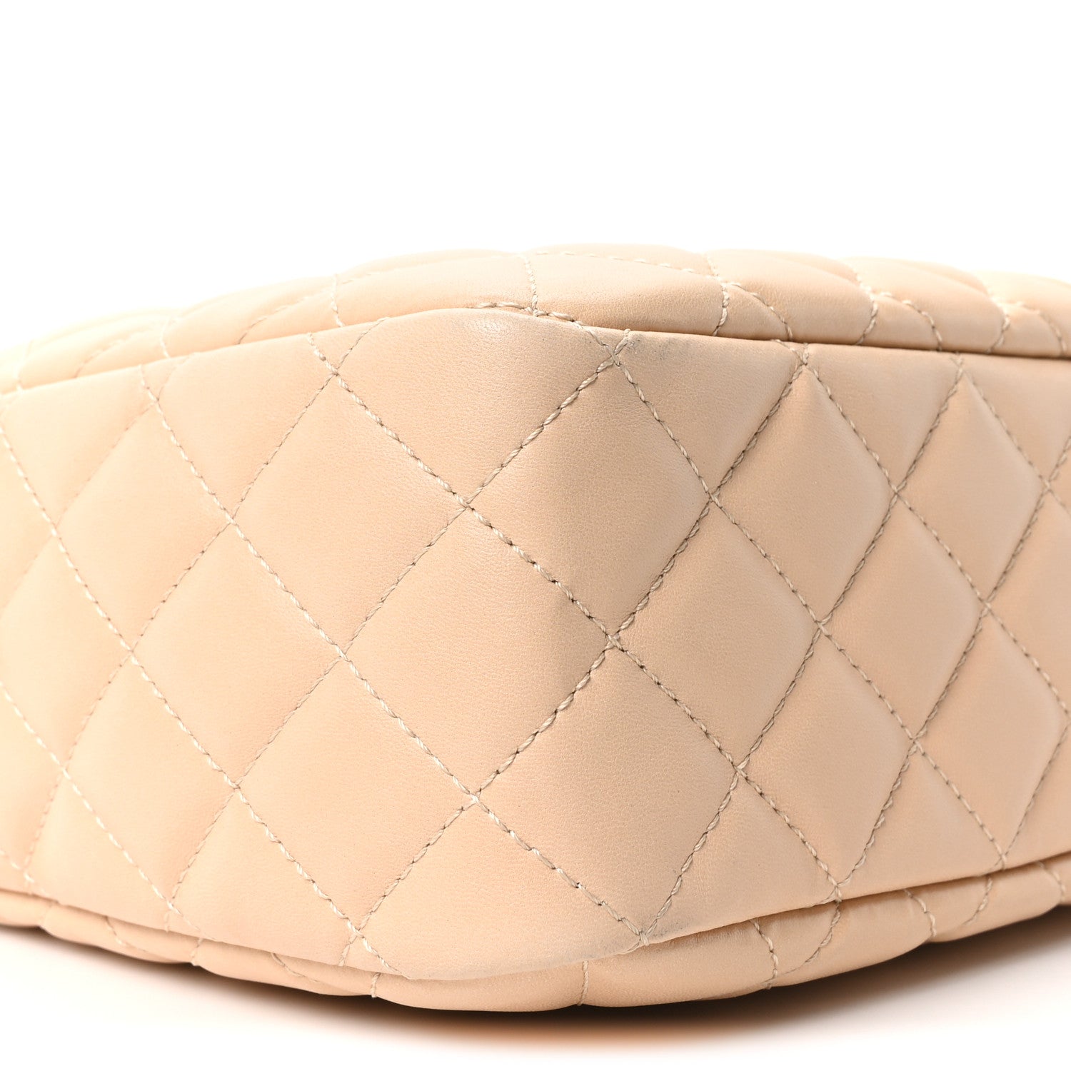 Chanel Shiny Lambskin Quilted Medium Camera Case Beige 1845785