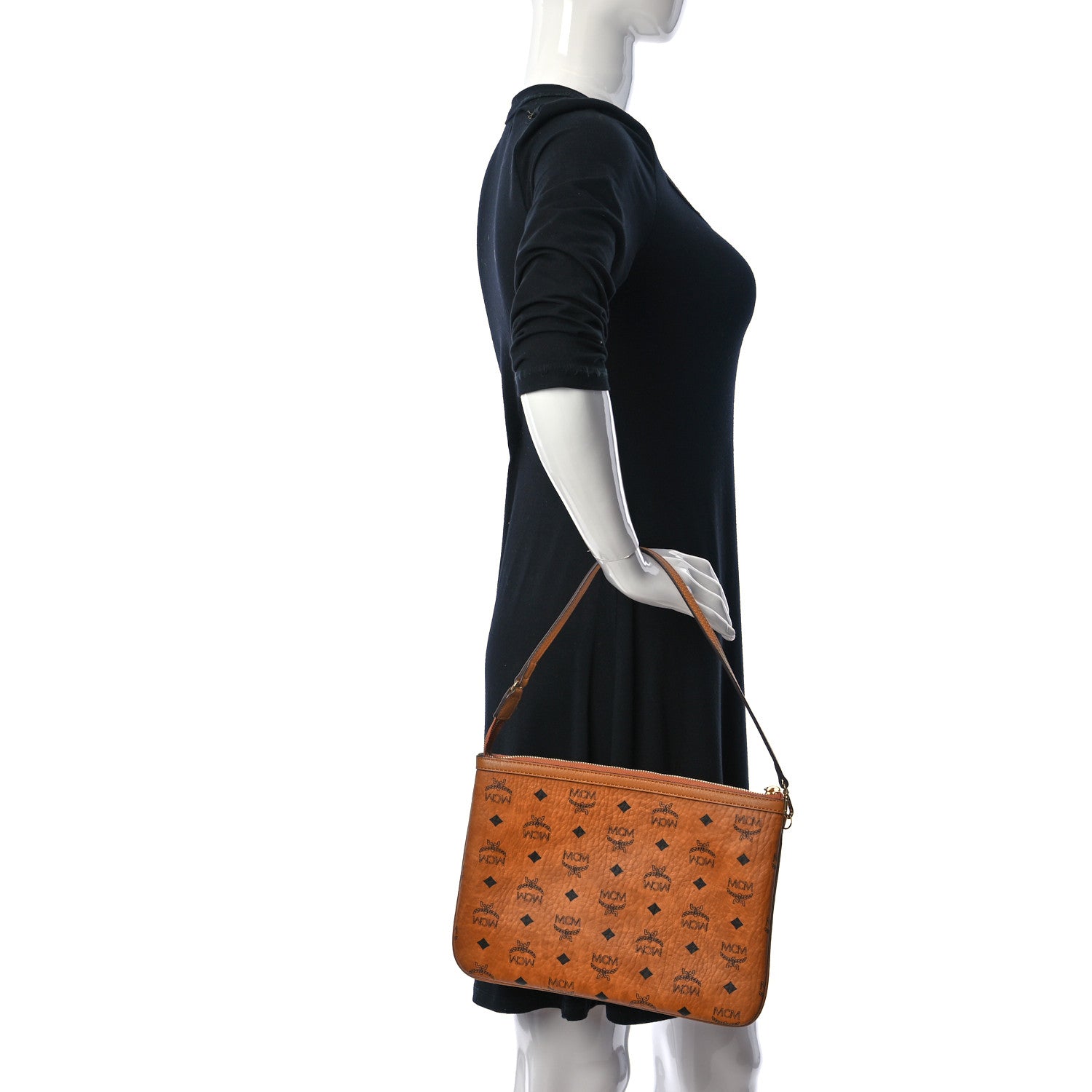 MCM Visetos Medium Stark Wristlet Pouch Cognac 2 of 10