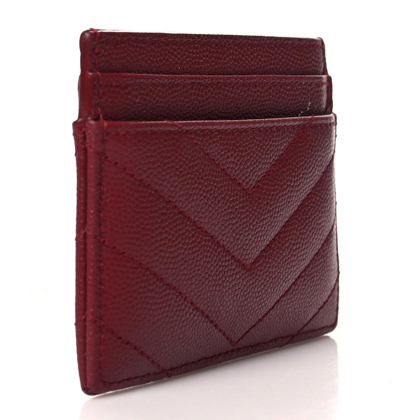 Grain De Poudre Matelasse Chevron Monogram Credit Card Case Opyum Red
