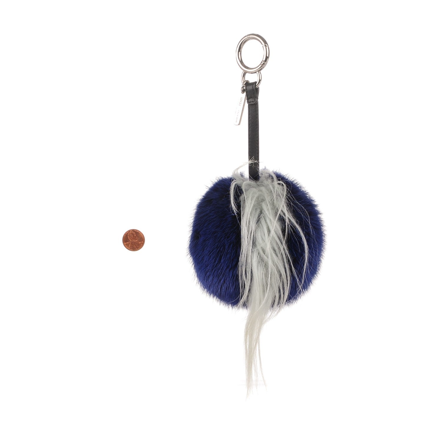 Fendi Mink Fox Fur QuTweet Birgami Bag Bug Charm Blue 2 of 3