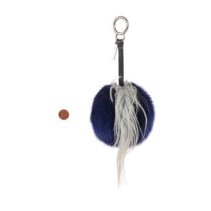 Fendi Mink Fox Fur QuTweet Birgami Bag Bug Charm Blue 2 of 3