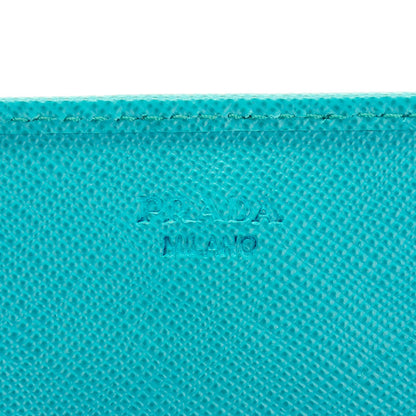 Prada Saffiano Metal Oro Chain Wallet Turchese 6 of 7