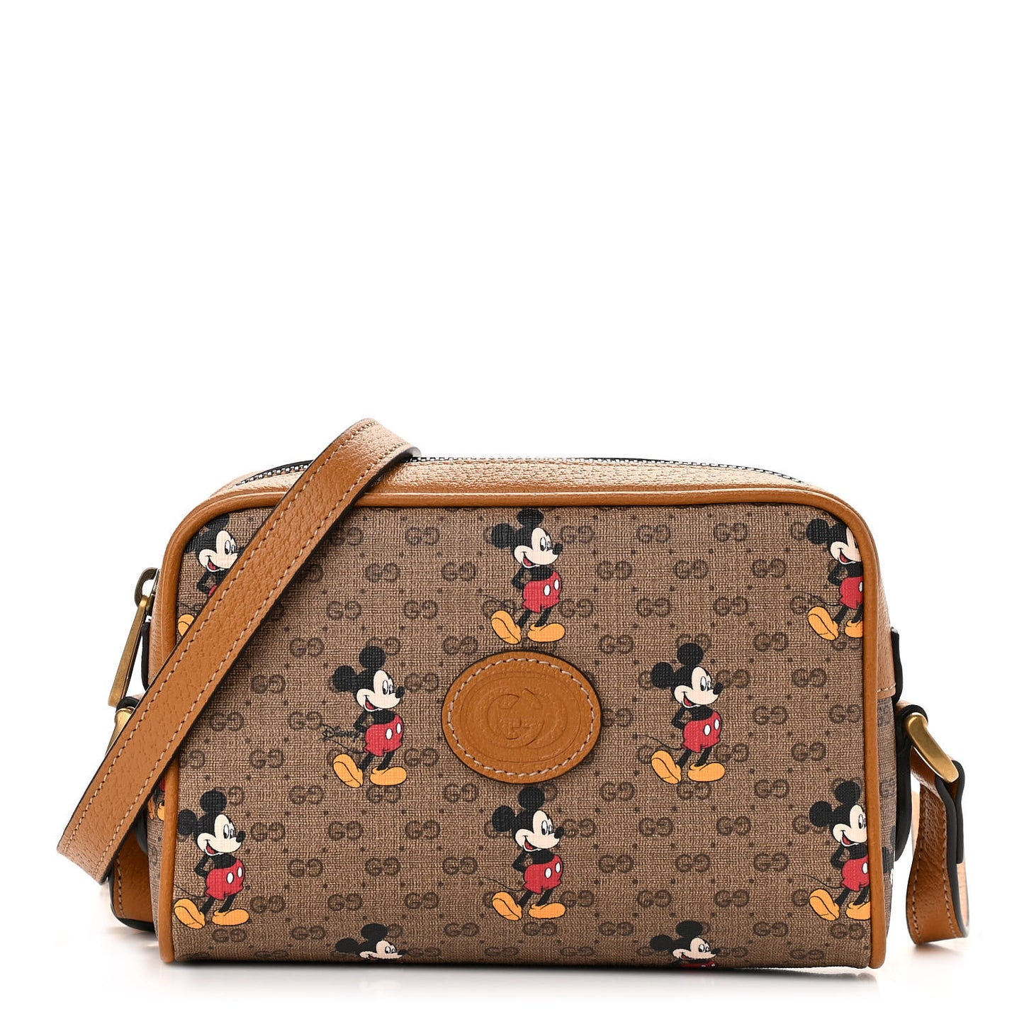 X DISNEY Mini Vintage GG Supreme Monogram Mickey Mouse Shoulder Bag Beige Vintage Sun Oil