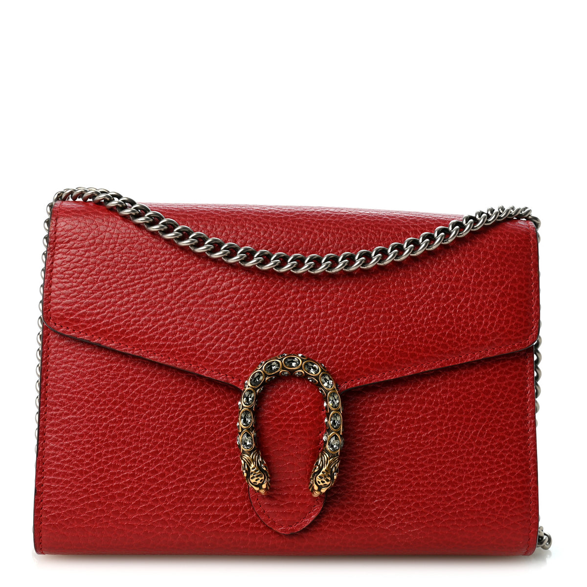 Calfskin Mini Dionysus Chain Wallet Hibiscus Red