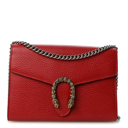 Gucci Calfskin Mini Dionysus Chain Wallet Hibiscus Red 1 of 10