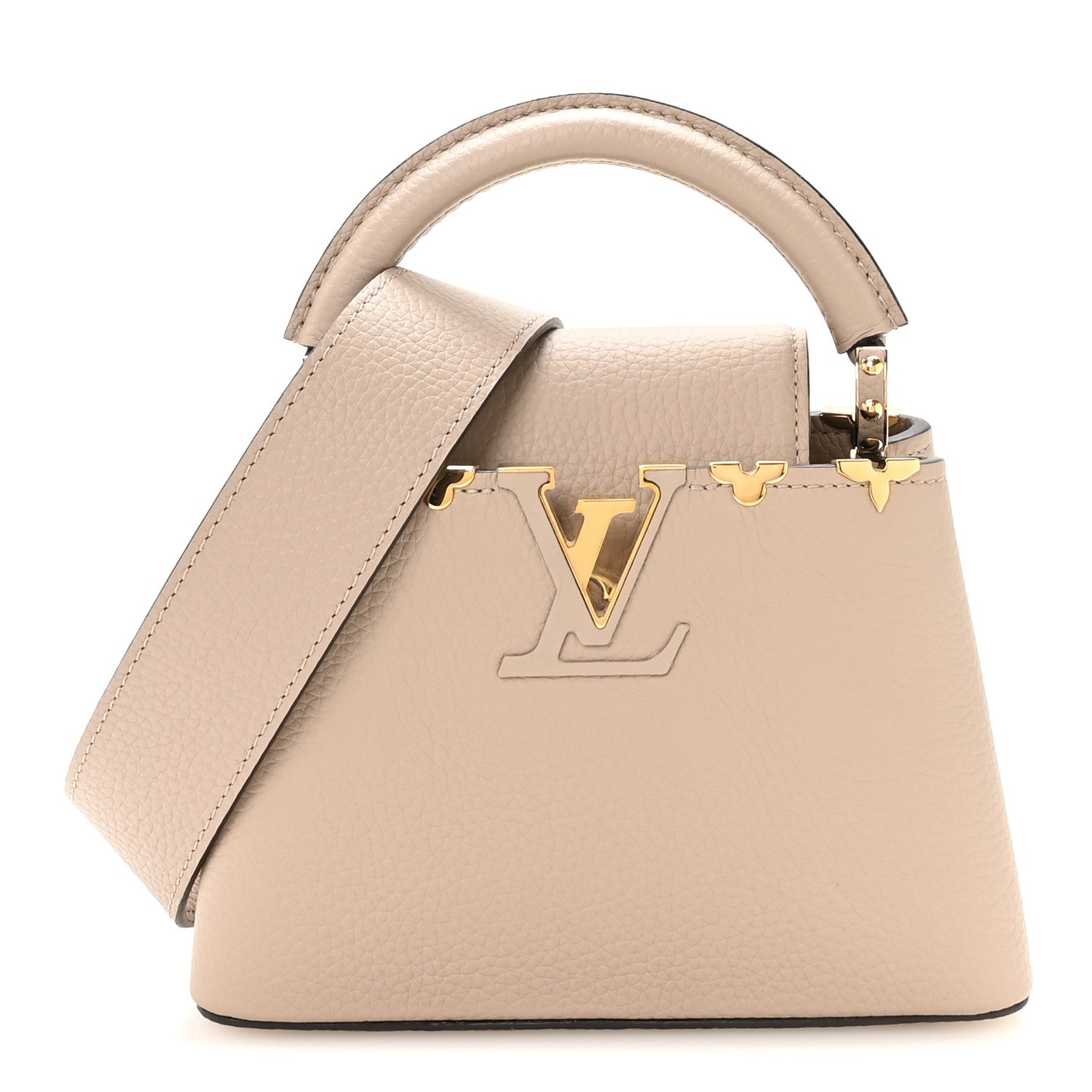 Louis Vuitton Taurillon Embellished Flower Crown Mini Capucines Galet 1 of 10
