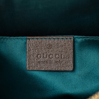 Gucci GG Supreme Monogram Textured Dollar Calfskin Web Small Ophidia Dome Shoulder Bag Beige Ebony New Acero 6 of 16