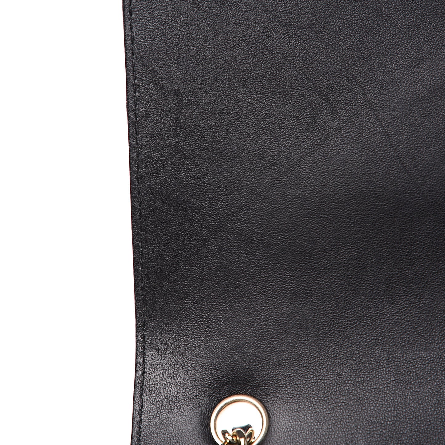 Glazed Calfskin Quilted Flap Black