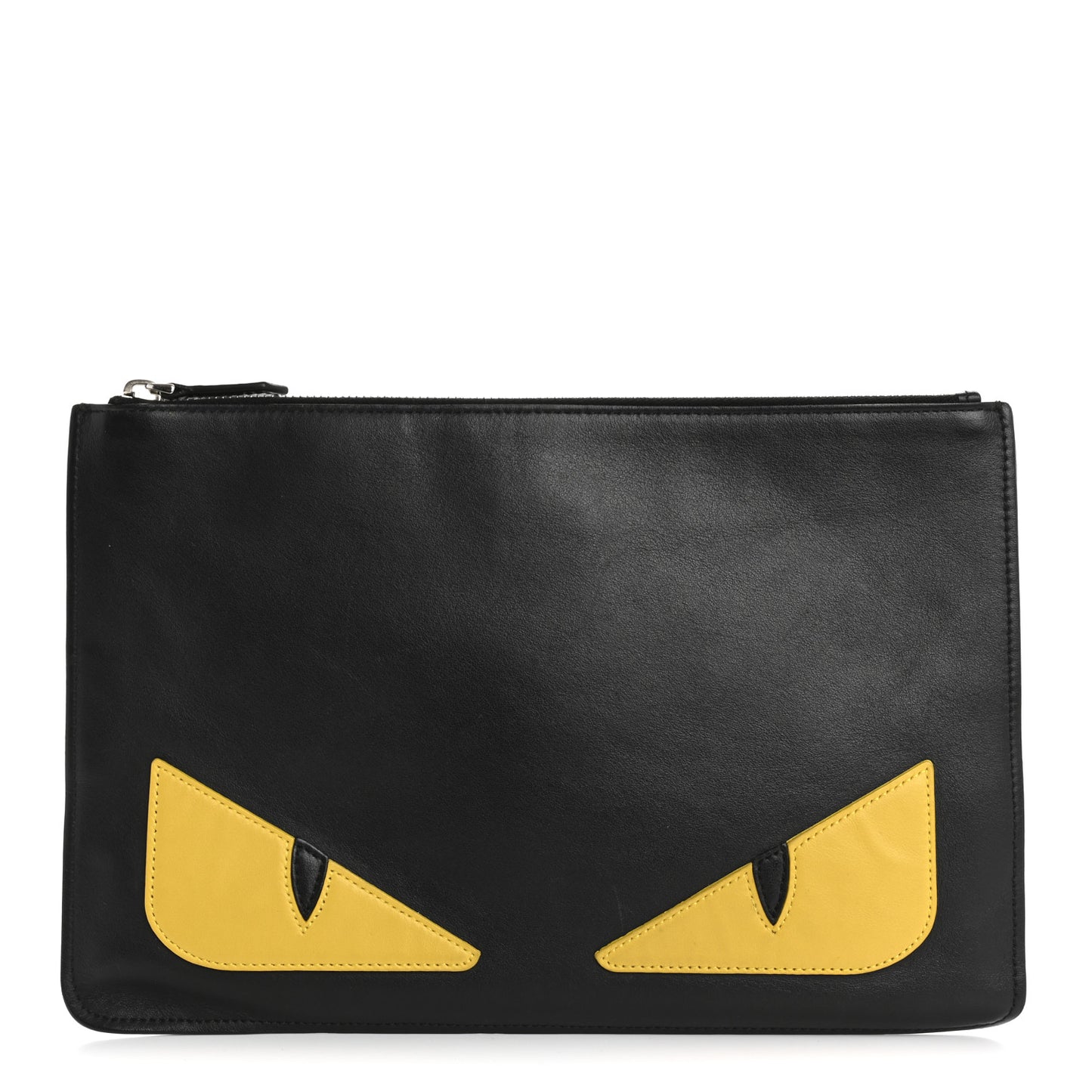 Vitello Century Monster Eyes Inlay Pouch Black Giallo
