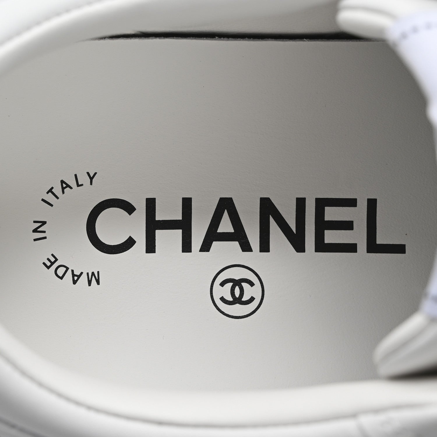 Chanel Calfskin CC Womens Sneakers 39 White Black 7 of 10