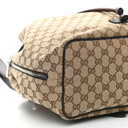 Gucci Monogram Dollar Calfskin O Drawstring Backpack Beige Ebony Testa di Moro Dark Chocolate 9 of 10