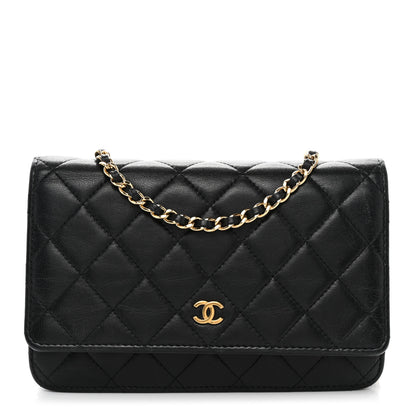 Chanel Lambskin Quilted Wallet On Chain WOC Black 1 of 11