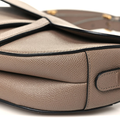 Christian Dior Grained Calfskin Saddle Bag With Strap Warm Taupe 10 of 11
