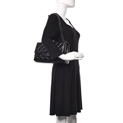 Chanel Glazed Calfskin Quilted Large Coco Soft Flap Black 2 of 12