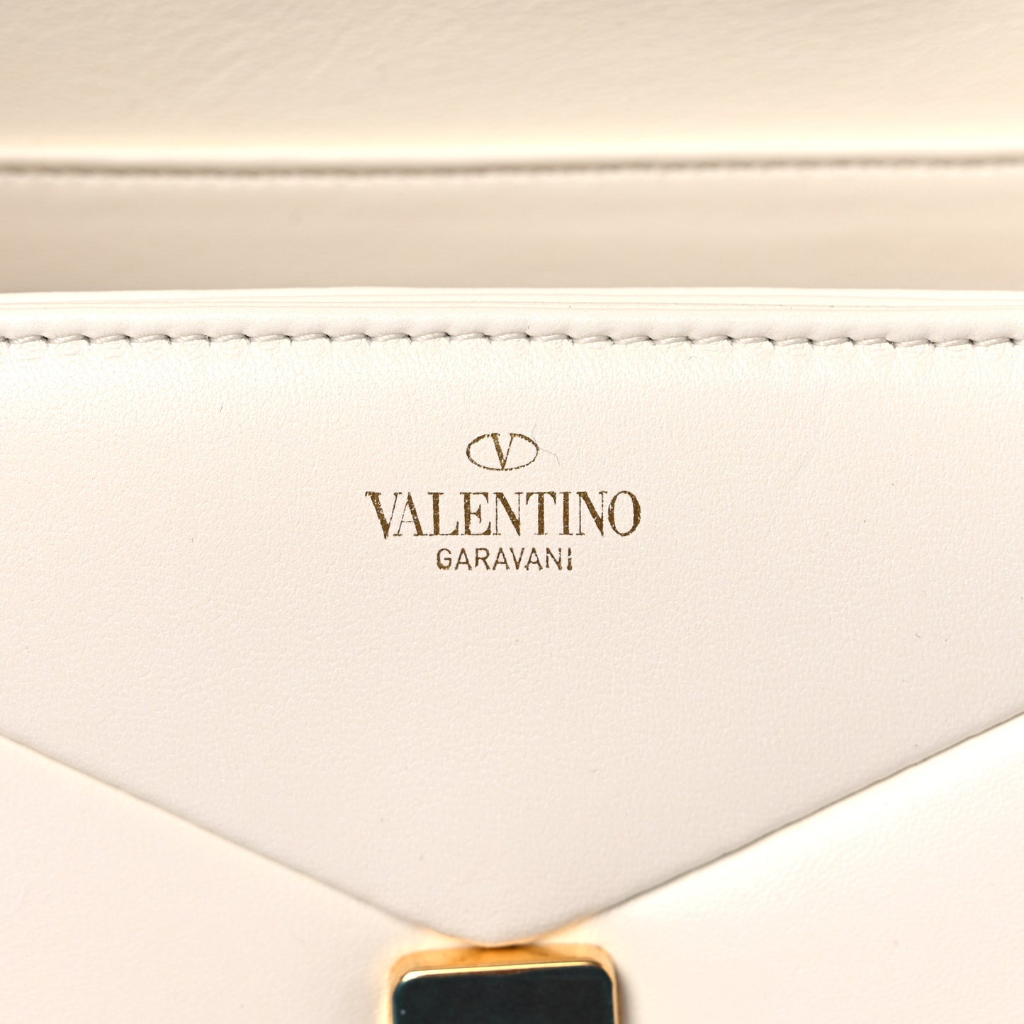 Nappa One Stud Chain Clutch Ivory