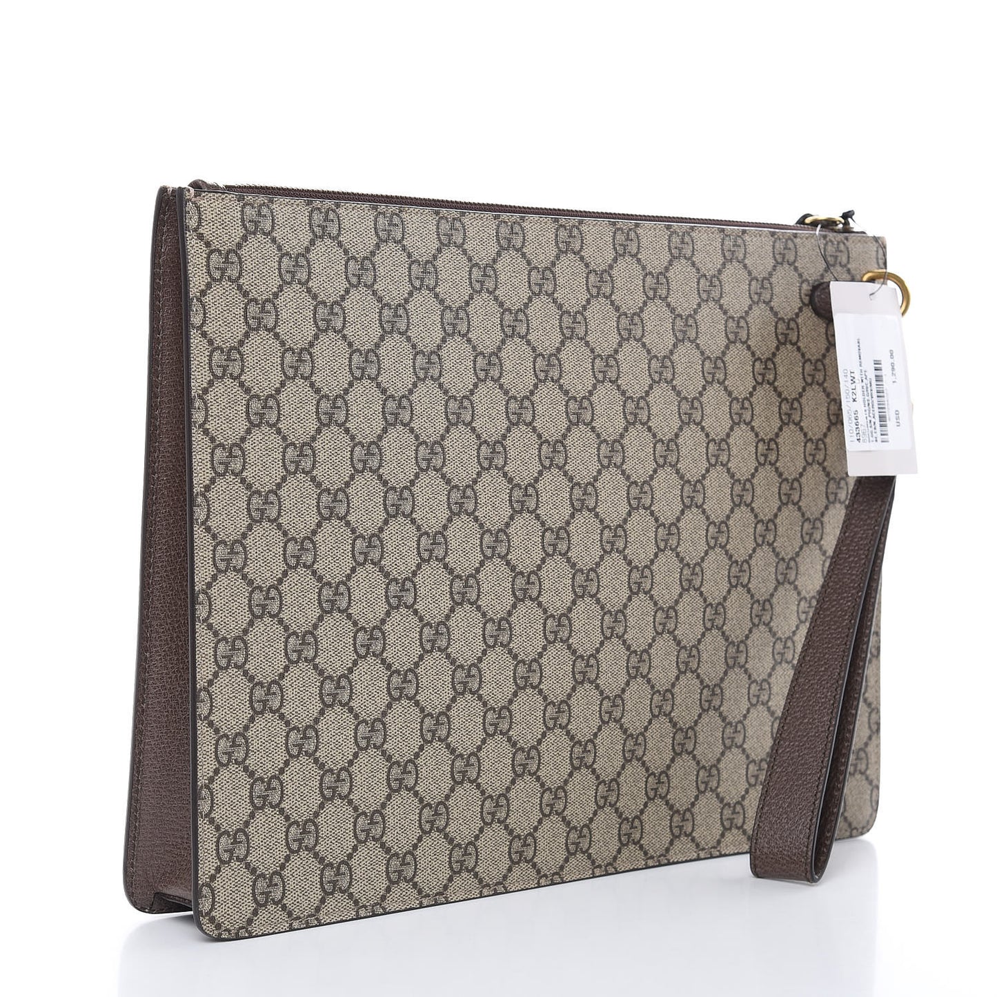 GG Supreme Monogram Web Animalier Bee Embroidered Medium Documents Holder Beige New Acero