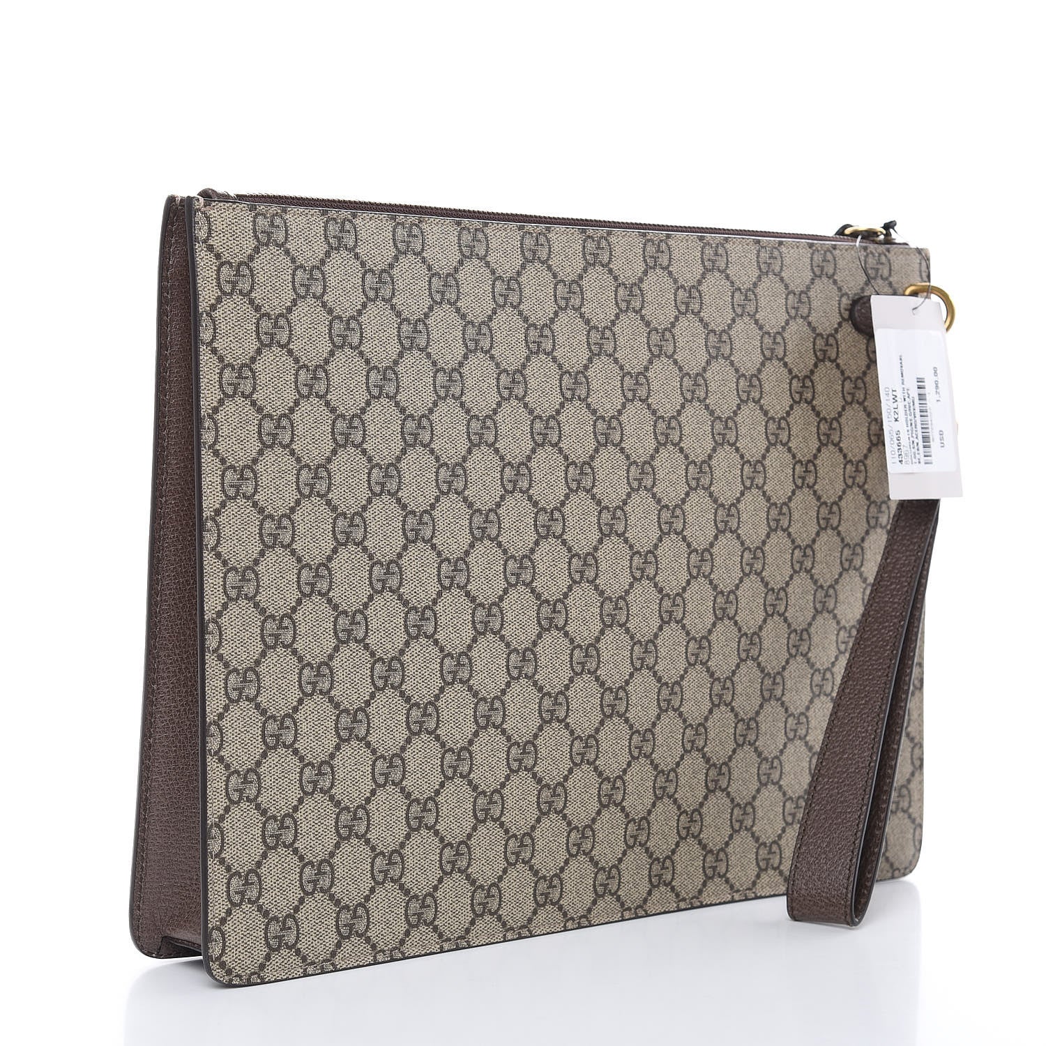 Gucci GG Supreme Monogram Web Animalier Bee Embroidered Medium Documents Holder Beige New Acero 3 of 8