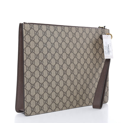 Gucci GG Supreme Monogram Web Animalier Bee Embroidered Medium Documents Holder Beige New Acero 3 of 8